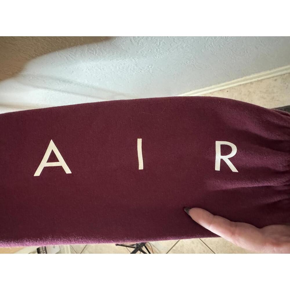Nike Women's Cropped Crew Sweatshirt - Burgundy with White Logo - Picture 3 of 6